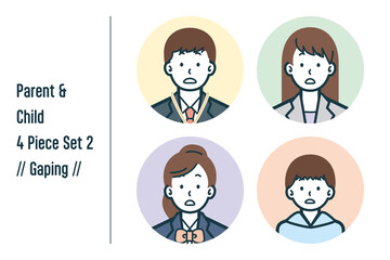 キョトンとした親子の4点セットno.2