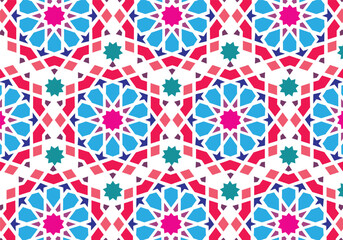 Seamless pattern in original arabic style. Vector illustration, in exclusive colors