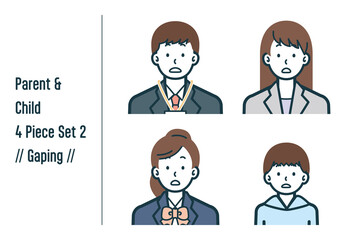 キョトンとした親子の4点セットno.2