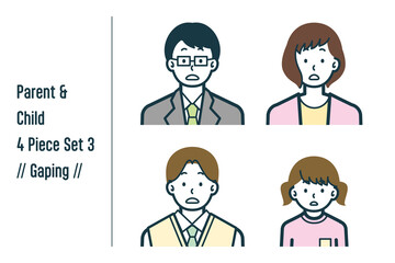 キョトンとした親子の4点セットno.3