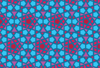 Seamless pattern in original arabic style. Vector illustration, in exclusive colors
