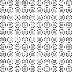 100 classroom icons set. Outline illustration of 100 classroom icons vector set isolated on white background