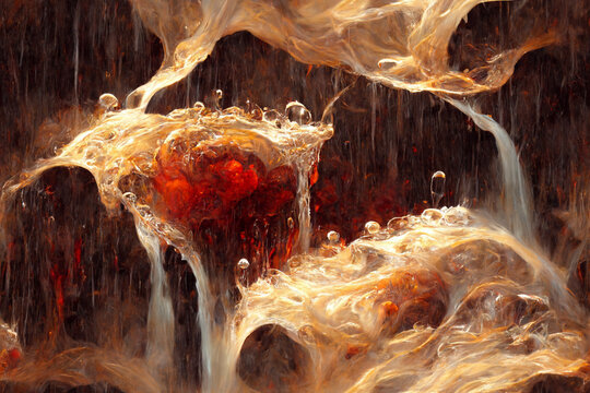Dripping molten water pattern, stunning texture, seamless wallpaper, continuous background, generative ai