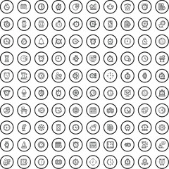 100 clock icons set. Outline illustration of 100 clock icons vector set isolated on white background