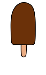 Chocolate Ice Cream on Stick Chocolate Popsicle Illustration