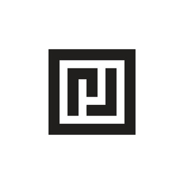 recommend clip art: rj logo icon design, square monogram logo vector illustration