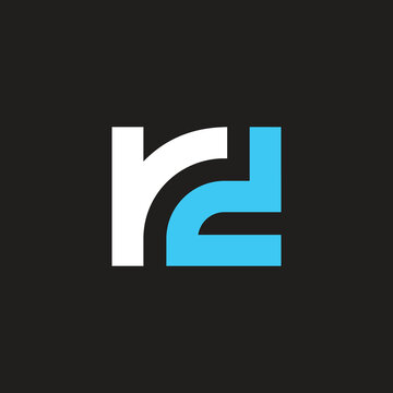 rd logo design vector icon, isolated on black background