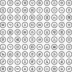100 college icons set. Outline illustration of 100 college icons vector set isolated on white background