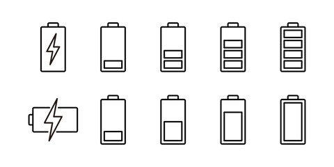 Battery icon vector for web and mobile app. battery charging sign and symbol. battery charge level