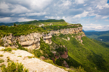 Fototapeta na wymiar Picturesque highland landscape of cliffs at Tavertet municipality, Catalonia, Spain