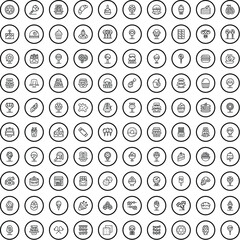 100 confectionery icons set. Outline illustration of 100 confectionery icons vector set isolated on white background