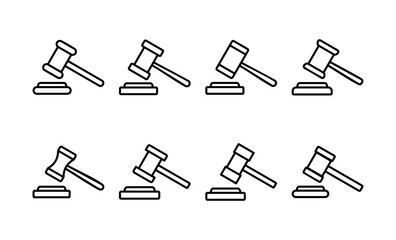 Gavel icon vector for web and mobile app. judge gavel sign and symbol. law icon. auction hammer