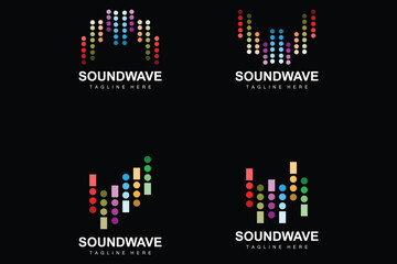 Sound Wave Logo, And Sound Tone Vector Icon Template Music Brand Product