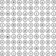 100 corporation icons set. Outline illustration of 100 corporation icons vector set isolated on white background