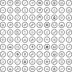 100 craft icons set. Outline illustration of 100 craft icons vector set isolated on white background