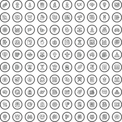 100 creative idea icons set. Outline illustration of 100 creative idea icons vector set isolated on white background