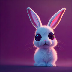 Adorable Rabbit character in charming illustration. AI-Generated