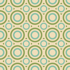 50's Retro Seamless Pattern. 60s and 70s Aesthetic Style. Atomic age style fashion texture. Vintage colorful background