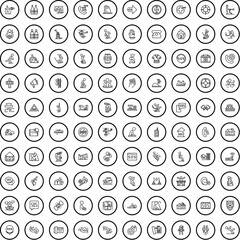 100 danger icons set. Outline illustration of 100 danger icons vector set isolated on white background