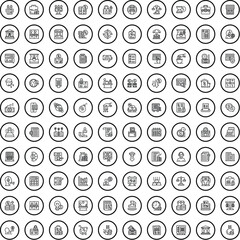 100 deposit icons set. Outline illustration of 100 deposit icons vector set isolated on white background