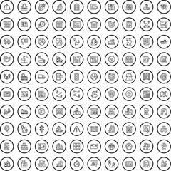 100 destination icons set. Outline illustration of 100 destination icons vector set isolated on white background