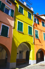 Fototapeta na wymiar the colored houses of Varese ligure in the province of spezia Italy