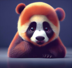 Obraz premium Cute Panda character brought to life in charming illustration. AI-Generated