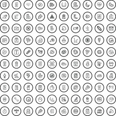 100 diet icons set. Outline illustration of 100 diet icons vector set isolated on white background