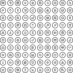 100 digital marketing icons set. Outline illustration of 100 digital marketing icons vector set isolated on white background