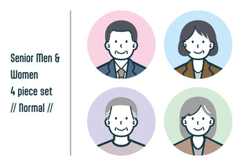 ノーマルなシニア男女の4点セットno.1