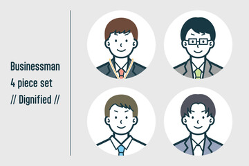 凛々しいビジネスマンの4点セットno.1
