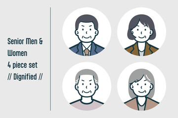 凛々しいシニア男女の4点セットno.1