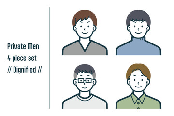 凛々しい私服の男性の4点セットno.1