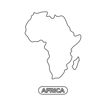 Africa continent blind map outline icon, vector illustration symbol template in trendy style. Editable graphic resources for many purposes.