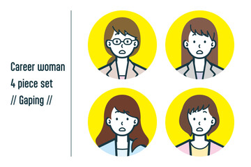キョトンとしたキャリアウーマンの4点セットno.1