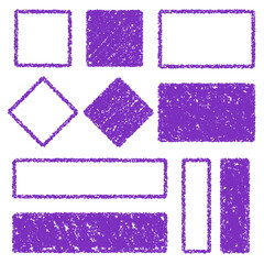 クレヨン素材のいろいろな四角形セット