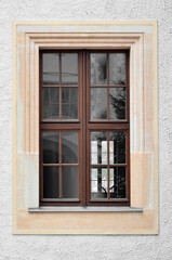 View of old building with wooden window