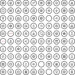 100 east icons set. Outline illustration of 100 east icons vector set isolated on white background