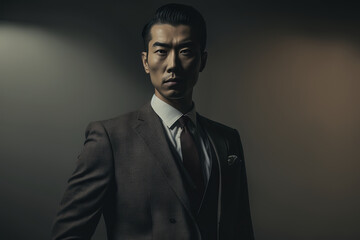 Fototapeta premium Portrait of successful asian businessman. Generative ai