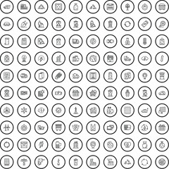 100 ecology icons set. Outline illustration of 100 ecology icons vector set isolated on white background
