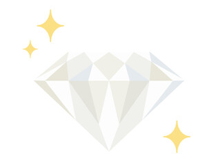 宝石やブリリアントカットをイメージしたダイヤモンドのイラスト