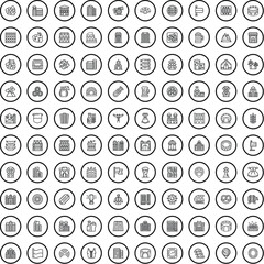100 europe icons set. Outline illustration of 100 europe icons vector set isolated on white background