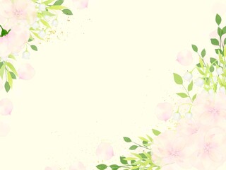 上品な春の花のフレーム背景イラスト