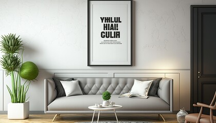 Go Bold and Creative with Your Home Decor: Living Room Wall Art in Vibrant 3D Interior Style: Generative AI