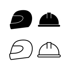 Helmet icon vector illustration. Motorcycle helmet sign and symbol. Construction helmet icon. Safety helmet