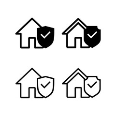 home insurance icon vector illustration. home protection sign and symbol