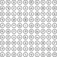 100 female icons set. Outline illustration of 100 female icons vector set isolated on white background