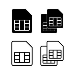 Sim card icon vector illustration. dual sim card sign and symbol