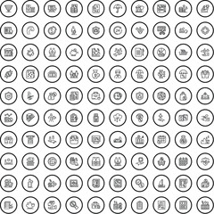 100 finance icons set. Outline illustration of 100 finance icons vector set isolated on white background