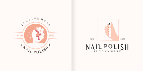 nail art studio collection. Template for logo